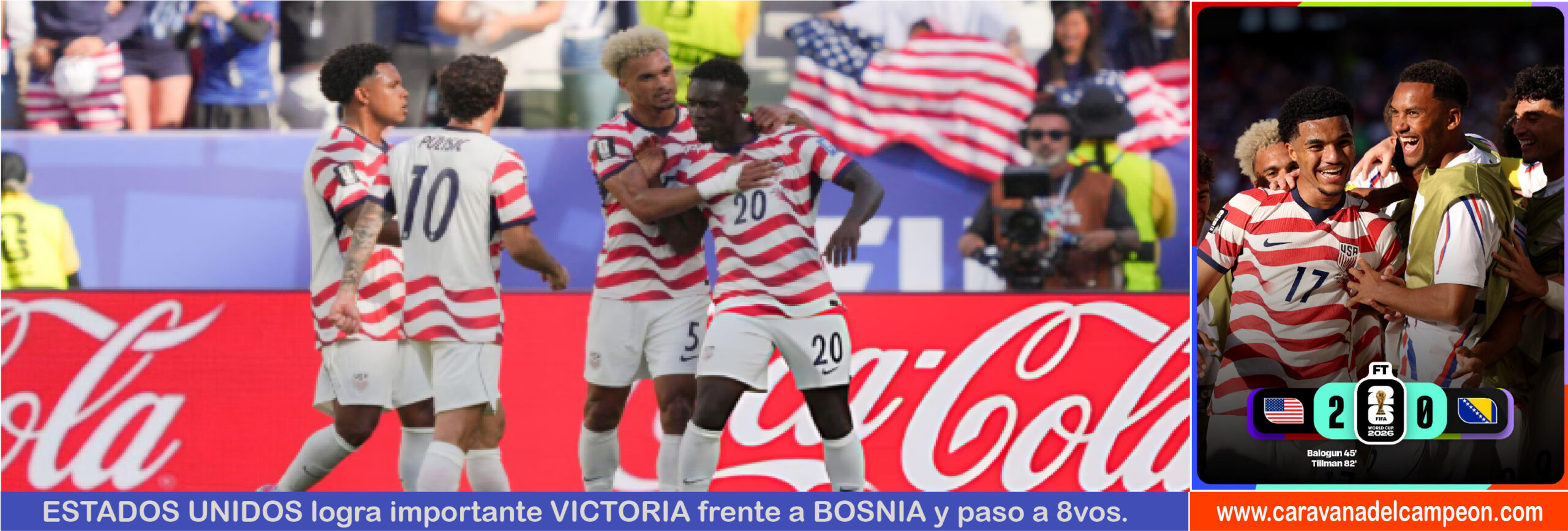 Estados Unidos VS Bosnia 32avos. de Final Copa Ecuador 2026