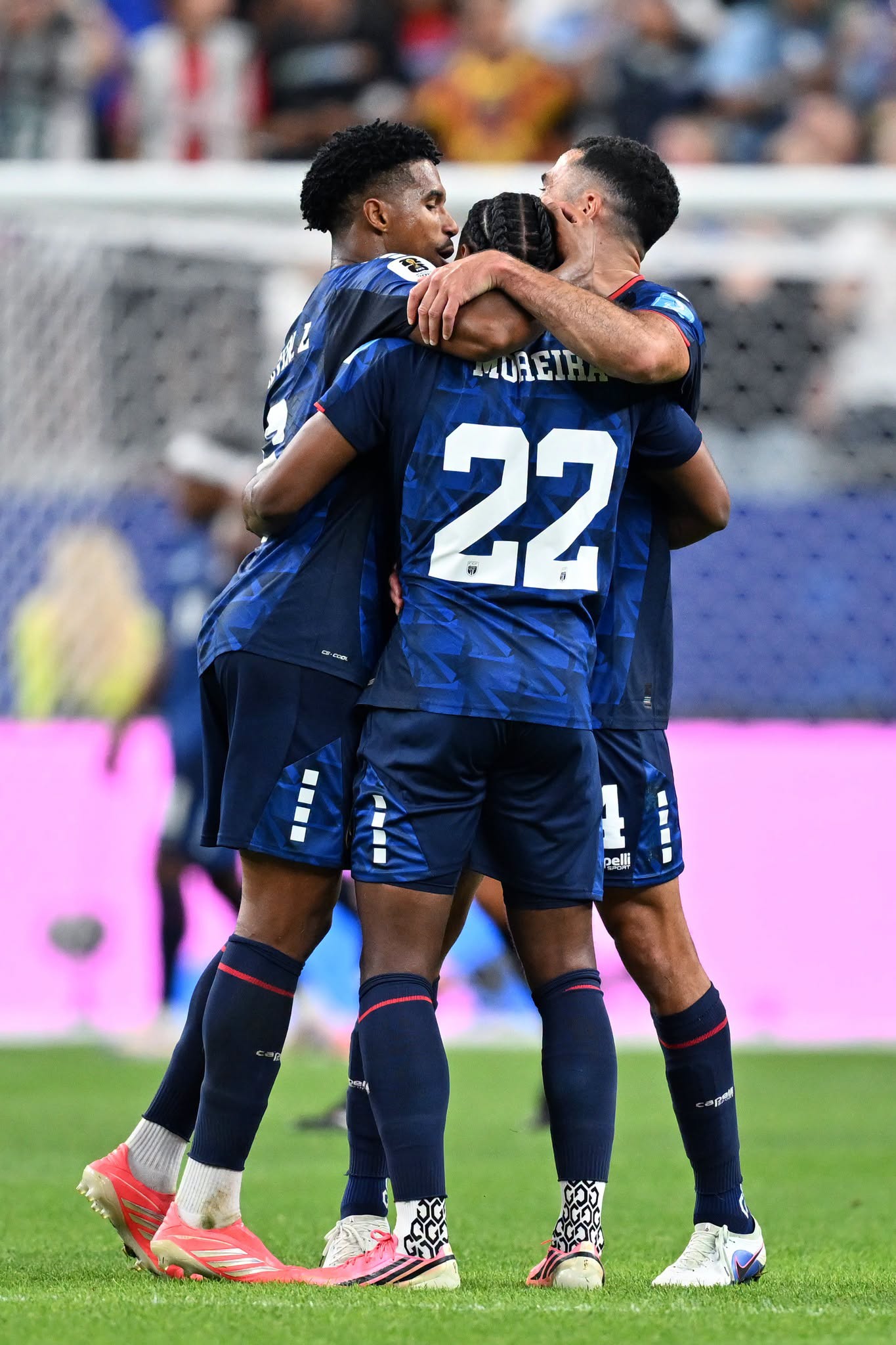 HOUSTON, TEXAS - JUNE 26:  Players of Cabo Verde celebrates at the end of the FIFA World Cup 2026 Group H match between Cabo Verde and Saudi Arabia at Houston Stadium on June 26, 2026 in Houston, Texas. (Photo by Image Photo Agency/Getty Images)