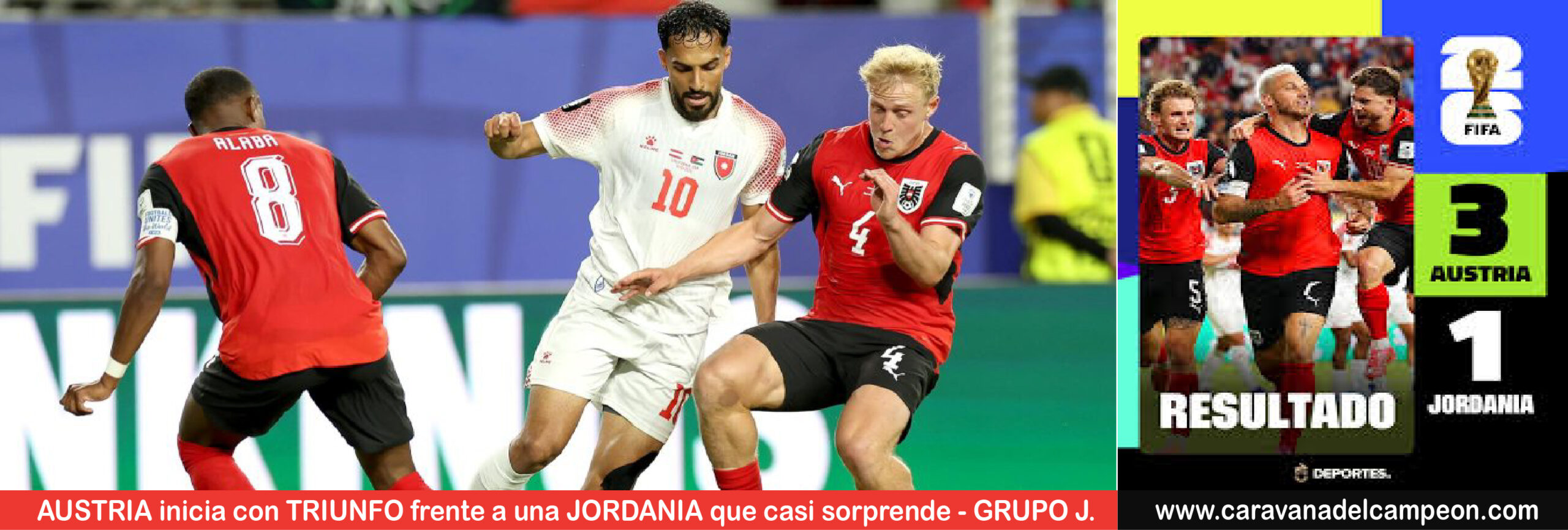 Austria VS Jordania Grupo J Copa Mundial 2025
