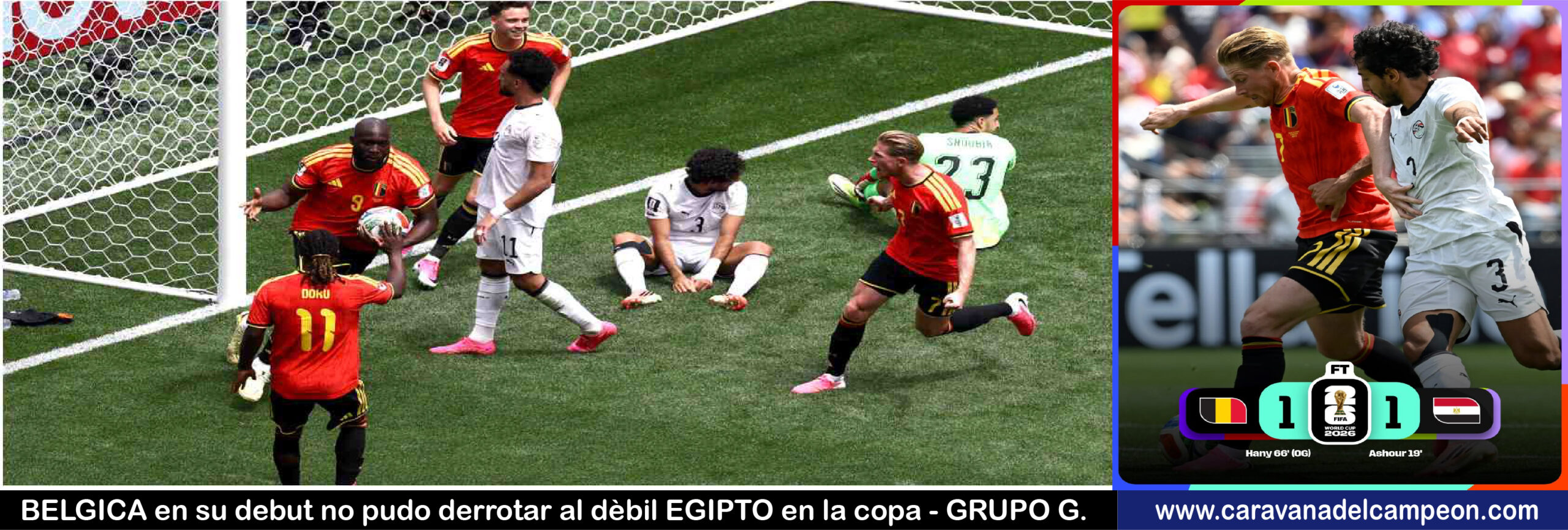 Belgica VS Egypto Grupo G Copa Mundial 2026