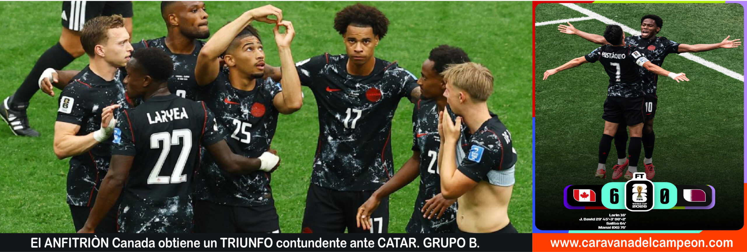 Canada VS Catar Grupo B 2da. fecha Copa Mundial 2026