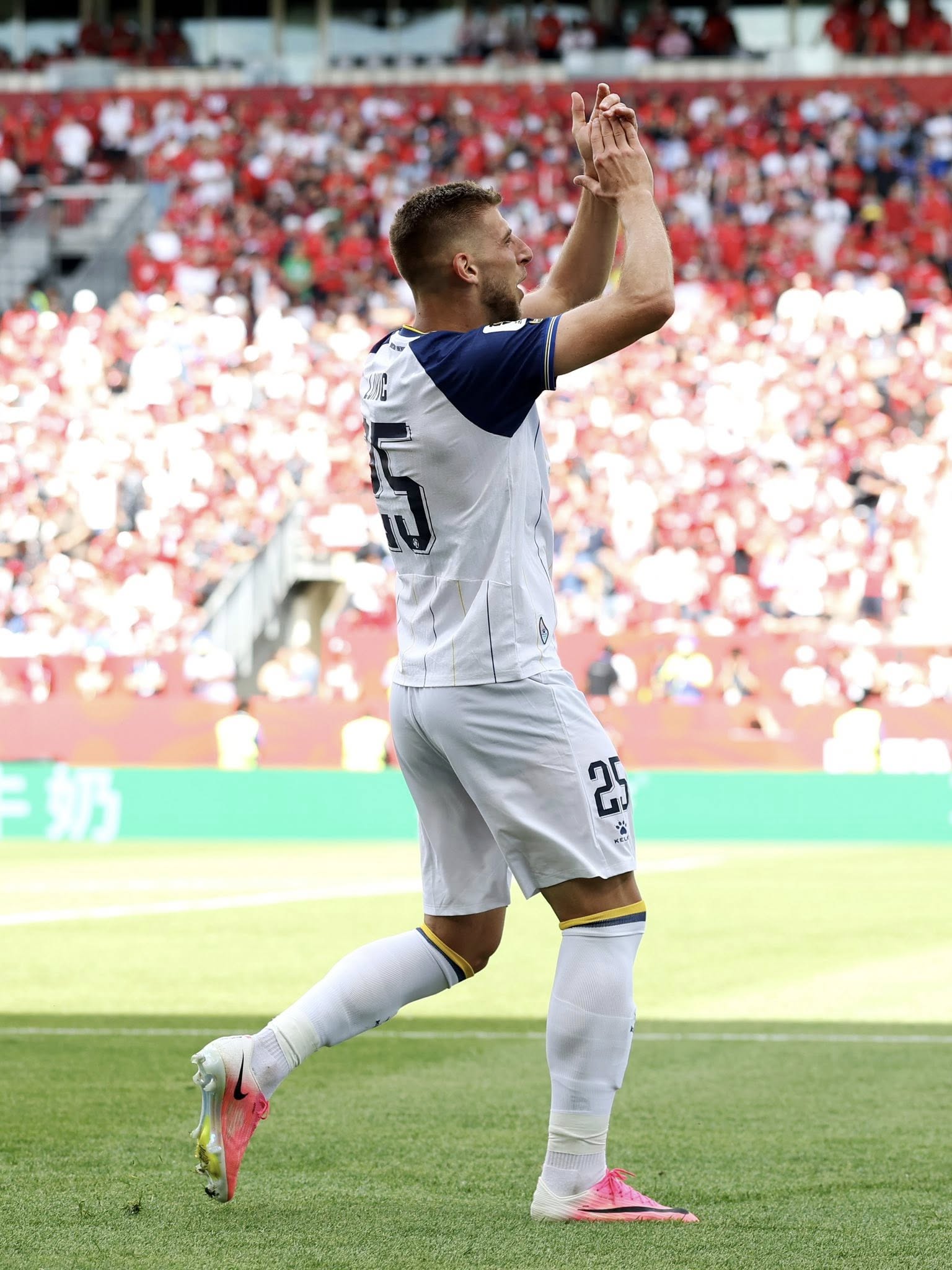 TORONTO, ONTARIO - JUNE 12: Jovo Lukic #25 of Bosnia and Herzegovina celebrates scoring his team's first goal during the FIFA World Cup 2026 Group B match between Canada and Bosnia and Herzegovina at Toronto Stadium on June 12, 2026 in Toronto, Ontario. (Photo by Maja Hitij - FIFA/FIFA via Getty Images)