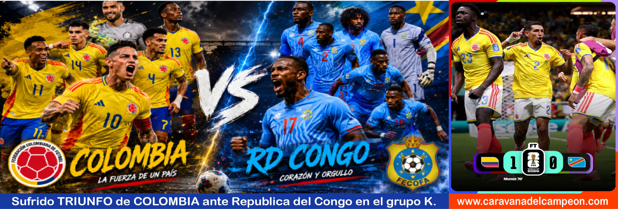 Congo VS Colombia 2da. Fecha Grupo K Copa Mundial 2026