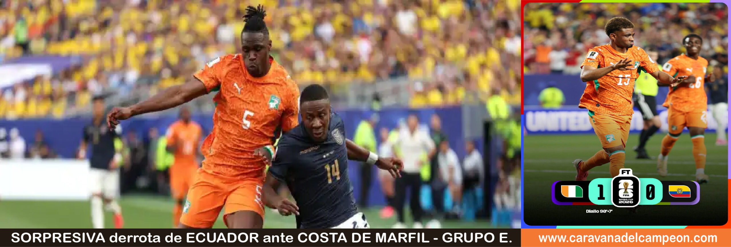 Costa de Marfil VS Ecuador Grupo E Copa Mundial 2026