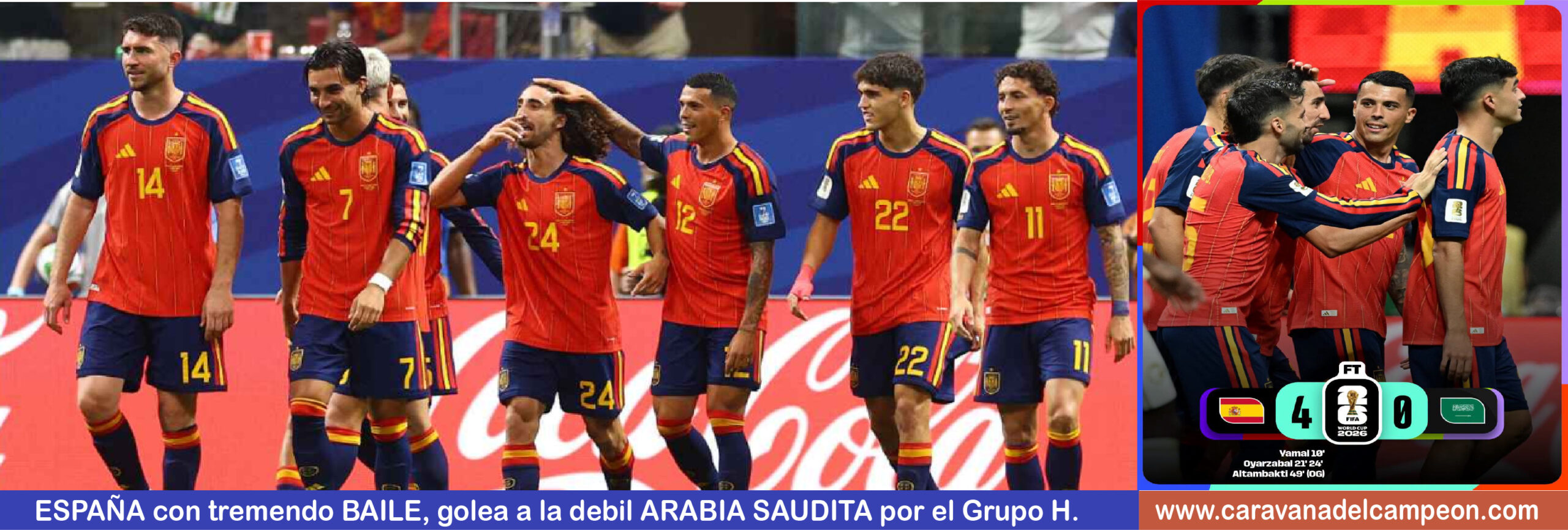 España VS Arabia Saudita Grupo H Copa Mundial 2026