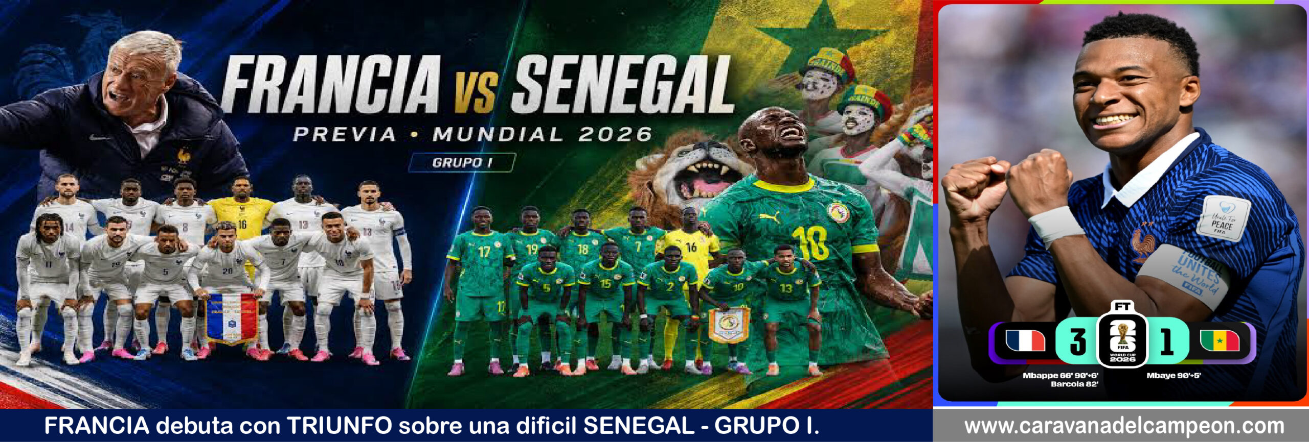 Francia VS Senegal Grupo I Copa Mundial 2026