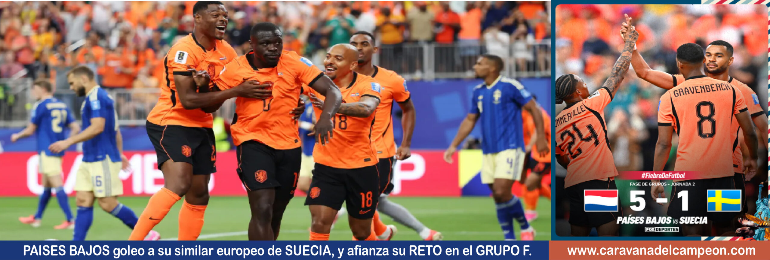 Holanda VS Suecia 2da. Fecha Grupo F Copa Mundial