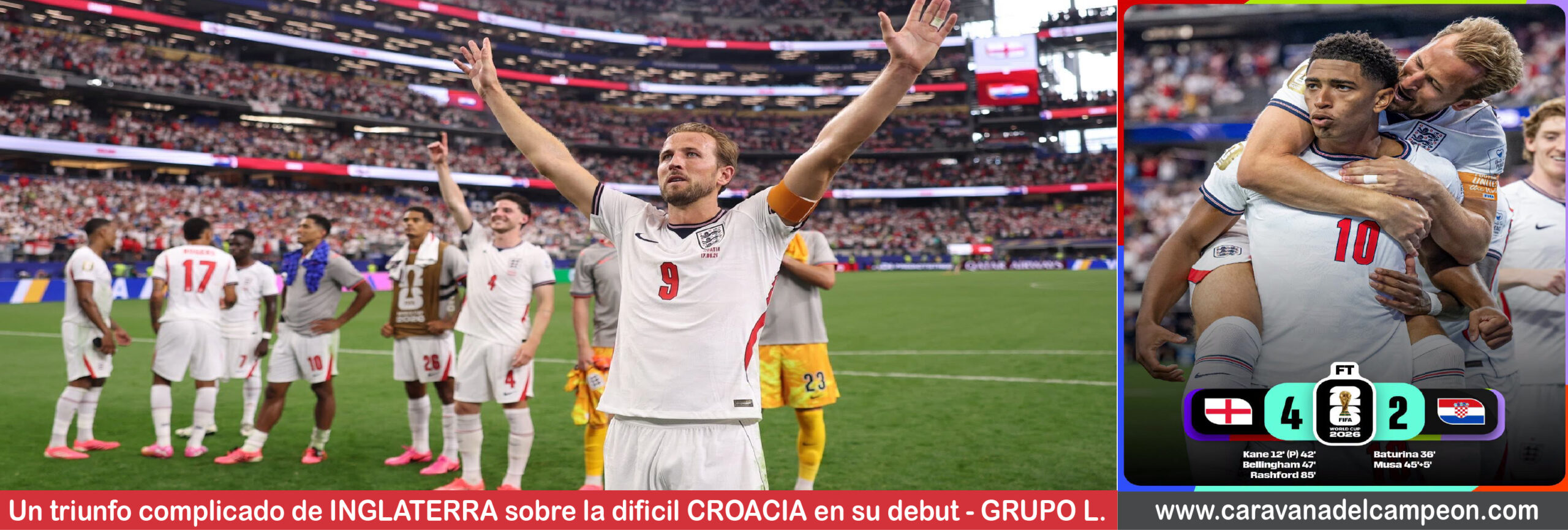 Inglaterra VS Croacia Grupo L Copa Mundial 2025