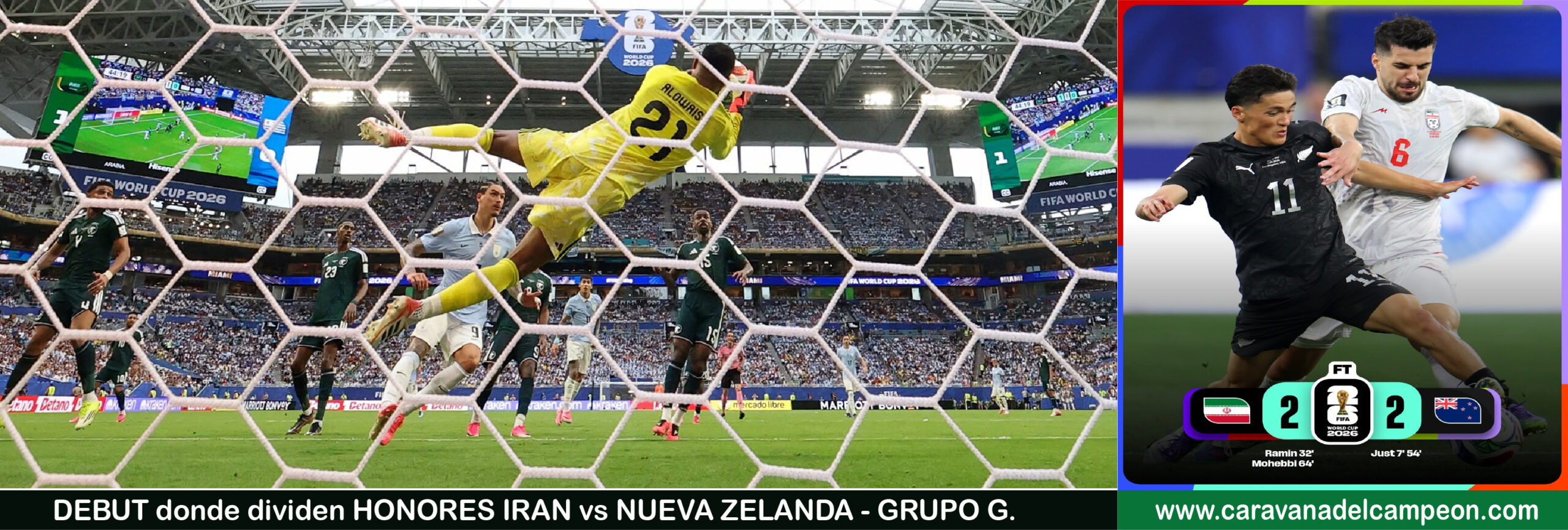 Iran VS Nueva Zelanda Grupo G Copa Mundial 2026
