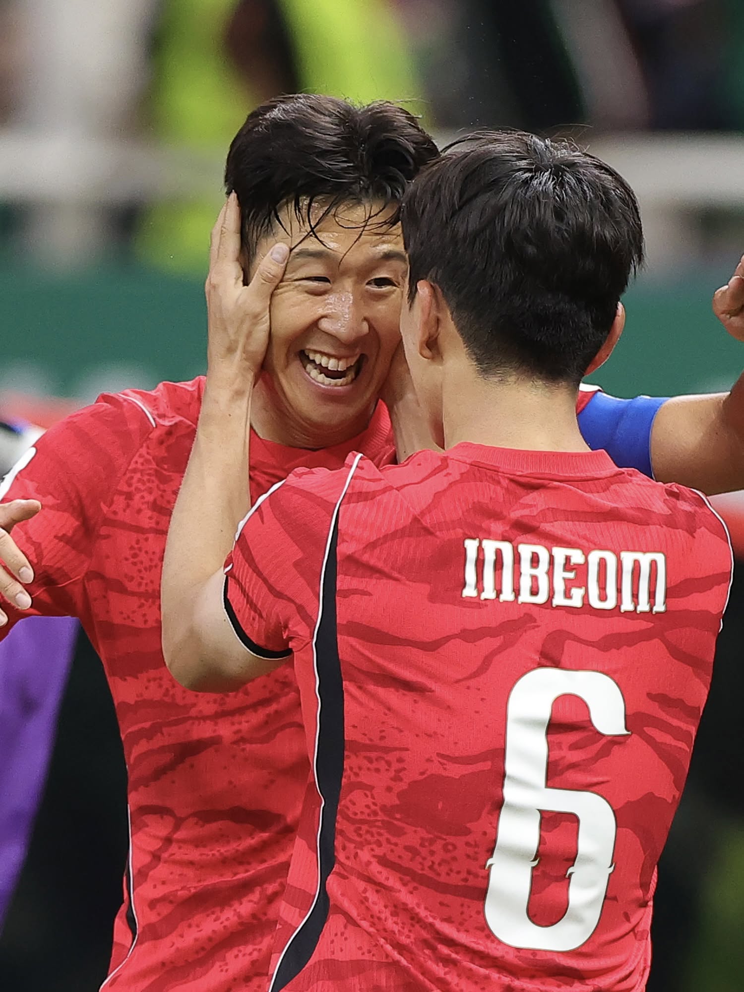 GUADALAJARA, MEXICO - JUNE 11: In-Beom Hwang #6 of Korea Republic celebrates scoring his team's first goal with Heung-Min Son #7 during the FIFA World Cup 2026 Group A match between Korea Republic and Czechia at Guadalajara Stadium on June 11, 2026 in Guadalajara, Mexico. (Photo by Alex Slitz/Getty Images)