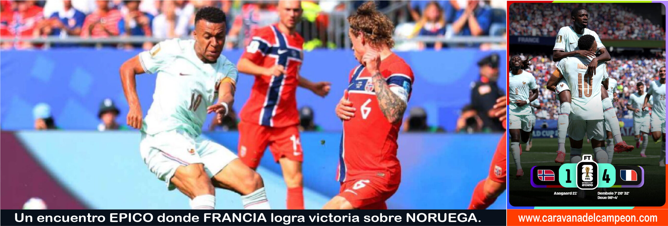 Noruega VS Francia 3era. Fecha Grupo I Copa Mundial 2026