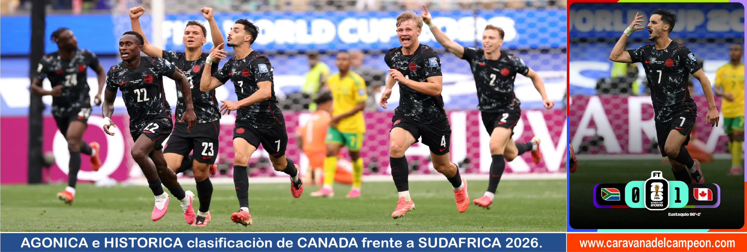 Sudafrica VS Canada 32avos. de Final Copa Ecuador 2026 Clasificacion