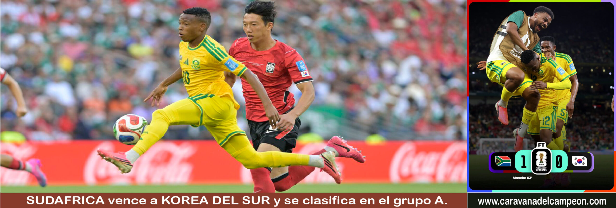 Sudafrica VS Korea 3era. fecha Grupo A Copa Mundial 2026