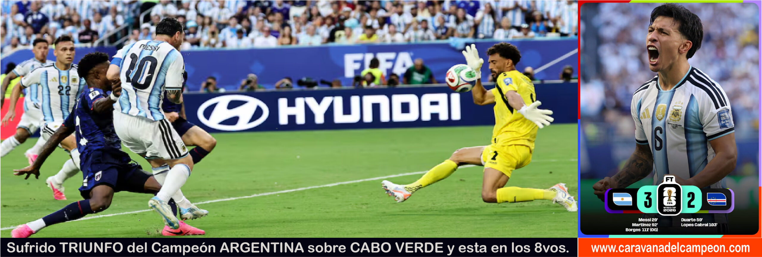 Argentina VS Cabo Verde 32avos. de Final Copa Mundial 2026