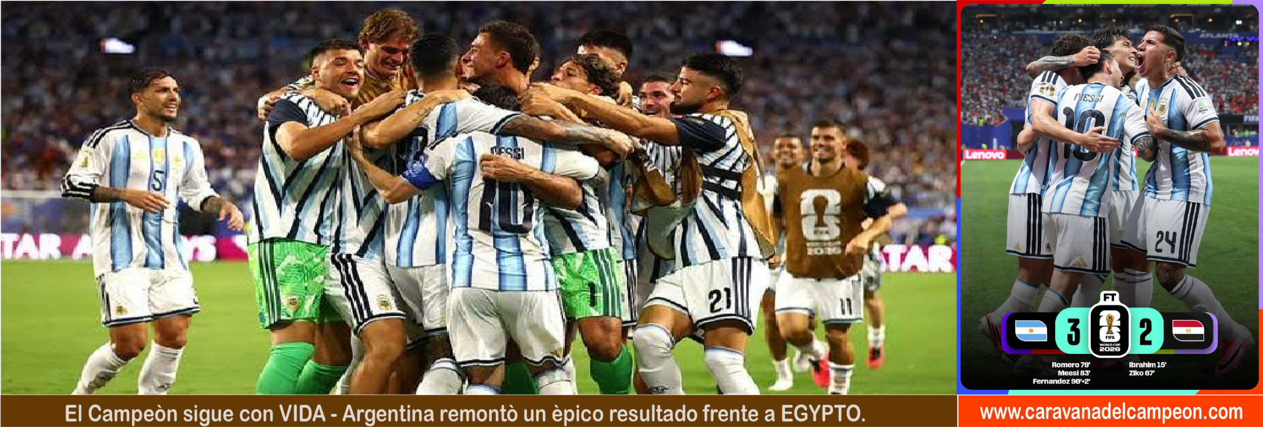 Argentina VS Egipto 16avos. de Final Copa Mundial 2026