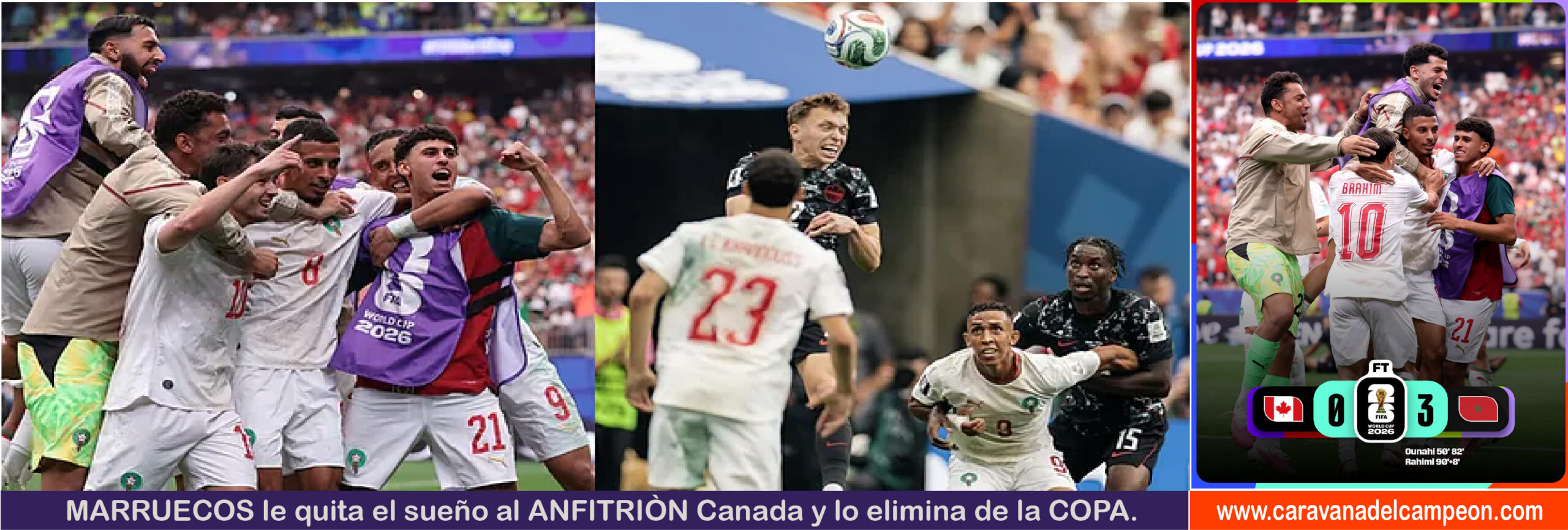 Canada VS Marruecos 16avos. de Final Copa Mundial 2026