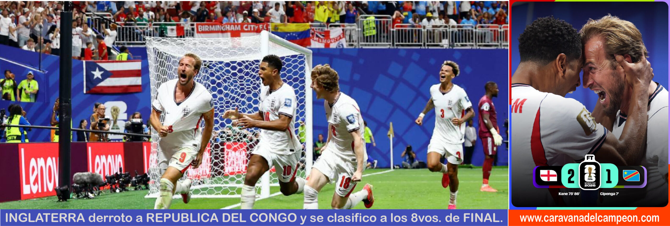 Inglaterra VS Congo 32avos. de Final Copa Ecuador 2026