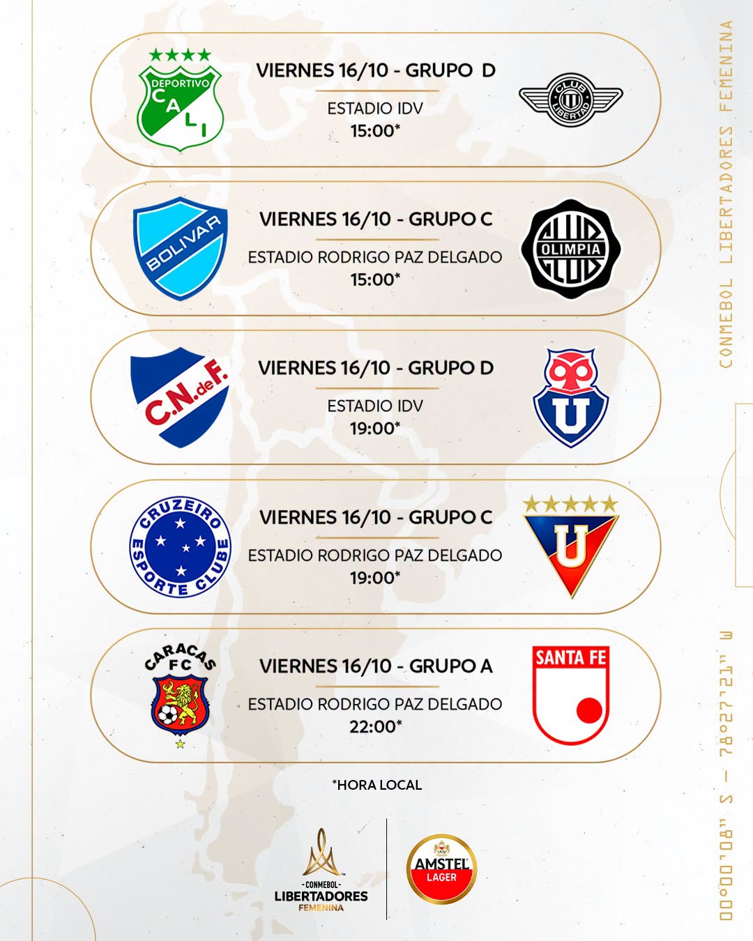 Fixture 16-10-2026 Libertadores Femenina
